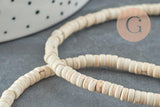 Perles rondelles howlite de synthèse blanche, x1 fil de 39cm (G0827)