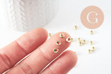 Perles rondelles striée zamac doré 5mm, perles dorées intercalaire pour création bijoux x20 G9546