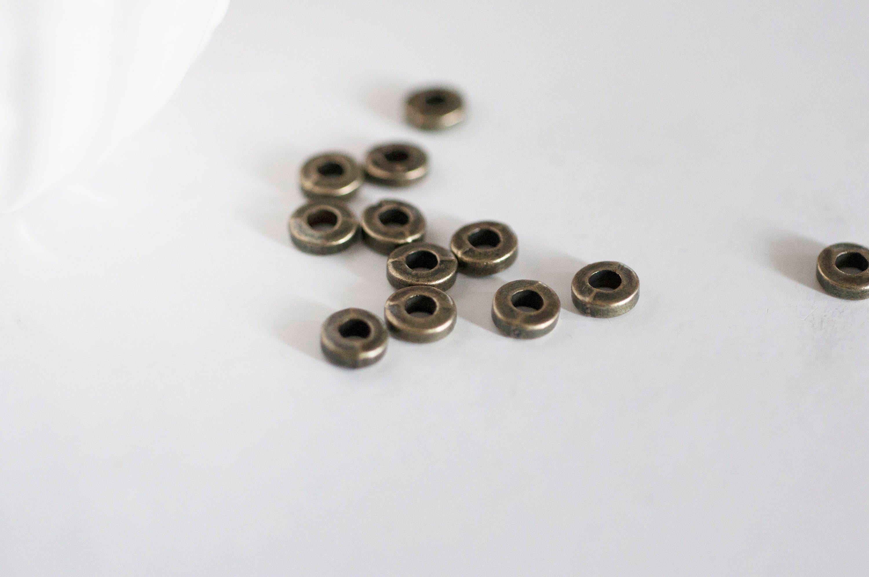 Perles rondelles tube bronze 6mm, x50 (G0534)
