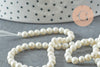 Perles rondes coquillage naturel blanche nacrées 4mm, x1 fil de 40cm (G10132)