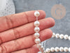Perles rondes coquillage naturel blanche nacrées 8mm, x1 fil de 40cm (G9058)