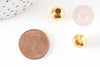 Perles rondes dorées intercalaires, perles dorées, apprêts dorés, diamètre 1cm, x10 (G1165)