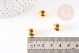 Perles rondes dorées intercalaires, perles dorées, apprêts dorés, diamètre 1cm, x10 (G1165)