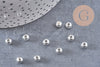 Perles rondes intercalaire acier 304 inoxydable argenté 6mm, x10 (G10854)