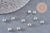 Perles rondes intercalaire acier 304 inoxydable argenté 6mm, x10 (G10854)