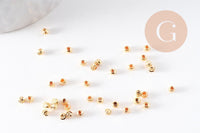 Perles rondes intercalaires texturées laiton doré 14k 3mm, x20 (G1511)