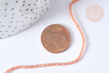 Perles rondes verre cristal beige facettes 2mm, x1 fil de 38cm (G7947)
