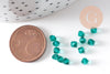 Perles toupie bicone cristal autrichien facette vert 4mm, x20 (G10514)