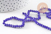 Perles toupies bleu, cristal bleu marine,Perle verre facette, 4x3mm ,fil de 49 cm , x1 (G2720)
