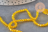 Perles toupies cristal à facette jaune 3.8x3mm, x1 fil de 32.5cm (G11343)-Perles-Gingerlily Perles