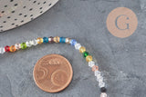 Perles toupies cristal à facette multicolore 3.8x3mm, x1 fil de 32.5cm (G11344)-Perles-Gingerlily Perles