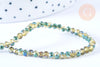 Perles toupies cristal bicolore jaune vert irisé 3.5x2.5mm,Perle verre facette, fil 25.4cm x1 (G6761)