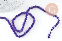 Perles toupies cristal bleu roi 4-5mm, perles bijoux, perle cristal verre facette,fil de 34 cm x1 (G6216)