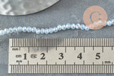 Perles toupies cristal transparent gris clair irisé, bijoux cristal,verre facette,création bijoux, 2.5x2mm, fil de 45cm x1 (G3617)