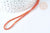 Perles tube à facettes rouge orangé, perle tissage, 4.5x2.5mm, fil de 36cm, x1 (G7342)