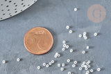 Perles tube blanc opaque façon Delica miyuki, x1 Sachet 8g (G8136)