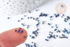 Perles tube bleu reflets violets verts mat façon Delica miyuki, x1 sachet de 8g (G8134)