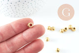 Perles tube gravé zamac doré vieilli 7x6mm, x20 (G10740)