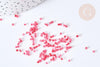 Perles tube rouge effet givré façon Delica miyuki, x1 sachet de 8g (G8133)