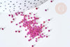 Perles tube verre Rose fuchsia métallisé mat façon Delica miyuki, x1 sachet de 8g (G7763)