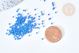 Perles tube verre bleu façon Delica miyuki, x1 sachet de 8g (G7765)