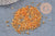 Perles tube verre orange transparent silver line façon Delica miyuki, x1 sachet de 8g (G10923)