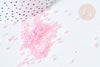 Perles tube verre rose transparent façon Delica miyuki, x1 sachet de 8g (G7768)