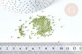 Perles tube verre vert métallisé mat façon Delica miyuki, x1 Sachet 8g (G7773)