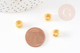 Perles tube zamac dorés 8mm ,perles intercalaires, x10 (G0030)