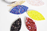 Pétale simili cuir paillettes 57.5mm, fourniture créative,cuir synthétique,fabrication coiffure, accessoire mariage, x10 ,G2735