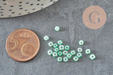 Petite Perle rocaille rayé vert blanc 3-3.5mm, x10gr (G11403)-Perles-Gingerlily Perles
