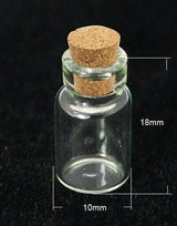 Petite bouteille en verre bouchon Liège 18x10mm, x1 (G4887)