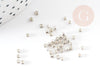 Petite perles rocaille argent brillant métallisé 2mm, x 10gr (G2401)