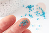 Petites perles rocaille turquoise transparent 2mm, fournitures bijoux, perle métallisée, création bijoux, x 10gr (G6714)