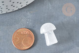 Pierre de massage champignon cristal de roche naturel lithothérapie 20-21mm, cristal de roche, lithothérapie, x1, G7509