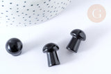 Pierre de massage champignon obsidienne naturelle lithothérapie 20-21mm, pierre lithothérapie, x1, G7550