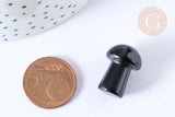 Pierre de massage champignon obsidienne naturelle lithothérapie 20-21mm, pierre lithothérapie, x1, G7550