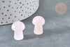 Pierre de massage champignon quartz rose naturel lithothérapie 21mm,quartz rose, lithothérapie, x1, G7511