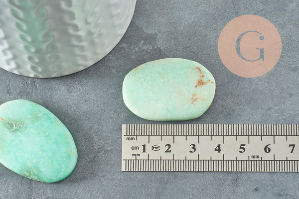 Pierre en jade d'Australie turquoise non percée 36-42mm, création pierre naturelle, x1, G6232