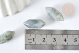 Pierre labradorite naturelle double pointes 19~22mm, labradorite naturelle, séance lithothérapie, x1 G7534