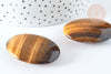Pierre roulée ovale Œil de tigre naturel poli 44-45mm,pierre naturelle lithothérapie, création bijoux pierre, x1, G7579