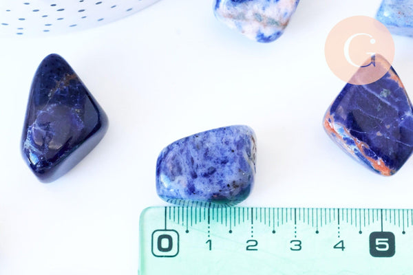 Pierre sodalite naturelle brut roulé 13-23mm, pierre naturelle, litotherapie, x1 (G5770)
