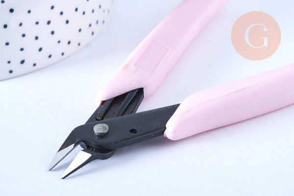 Pince coupante haute précision rose pour fabrication de bijoux, x1 (G5597)
