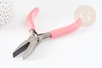 Pince plate fabrication de bijoux acier support rose 12cm, x1 (G5895)