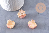 Pince pour cheveux Acétate Orange or 26mm, x1 (G10392)