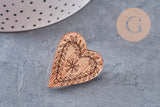 Pin’s Broche oiseau renard ours cœur bois 40mm, x1 (G11007)