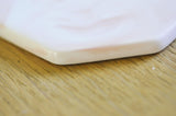 Plateau porcelaine Marbre rose et blanc, présentoir bijoux, un support décoratif minimaliste pour poser vos bijoux,9.1cm, x1 G5112