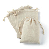 Pochette bijou coton blanc écru 17x12cm, emballage et rangement bijoux, x1 (G10327)