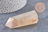 Pointe agate fleur naturelle roulée, agate fleur naturelle, pierre semi-precieuse, séance lithothérapie, x1 (G4864)