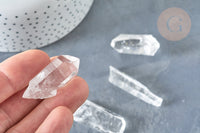 Pointe cristal de rochenaturel transparent brut non percée, x1 (G8231)